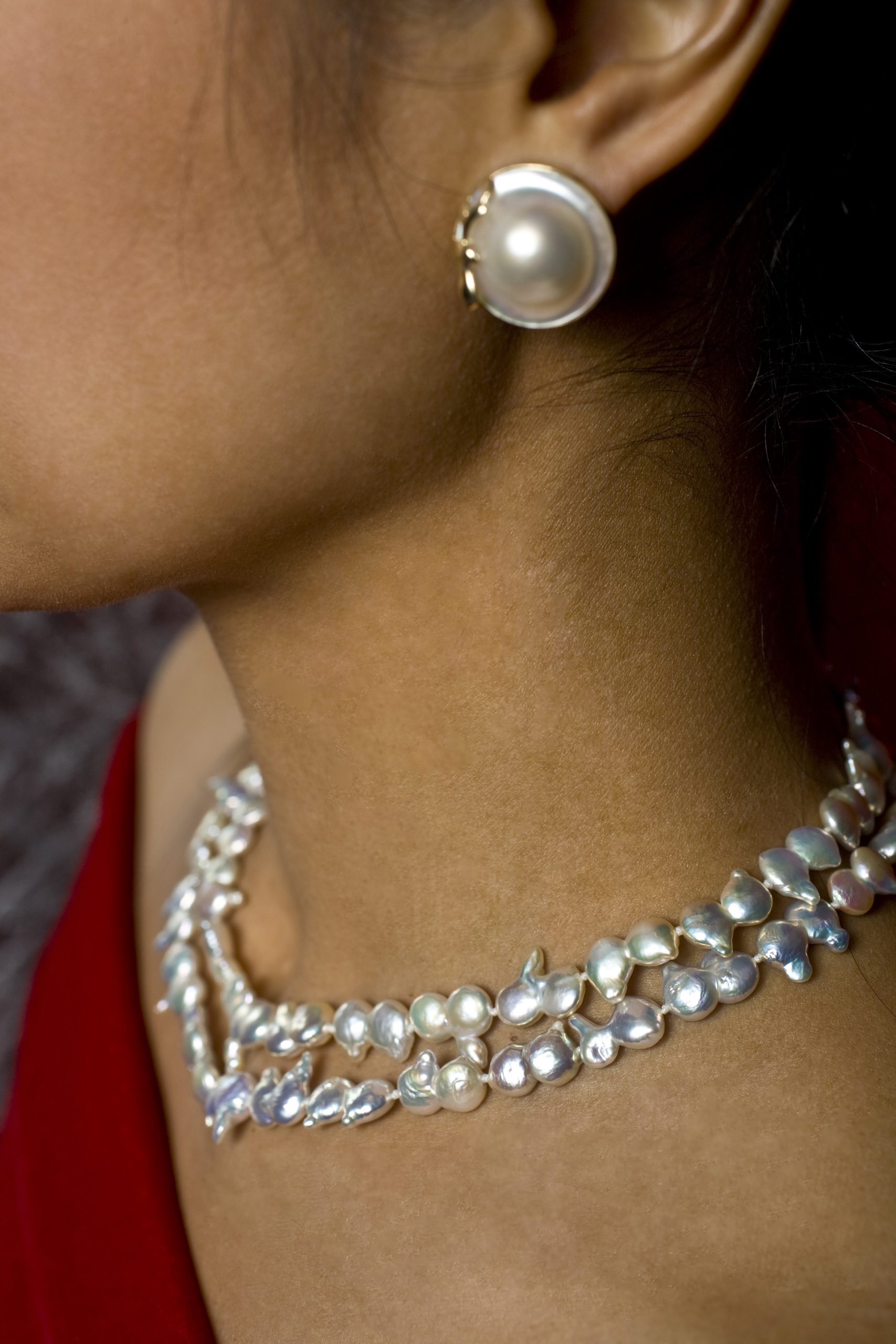 Ava Double Strand Twin Baroque Pearl Necklace - Image 9