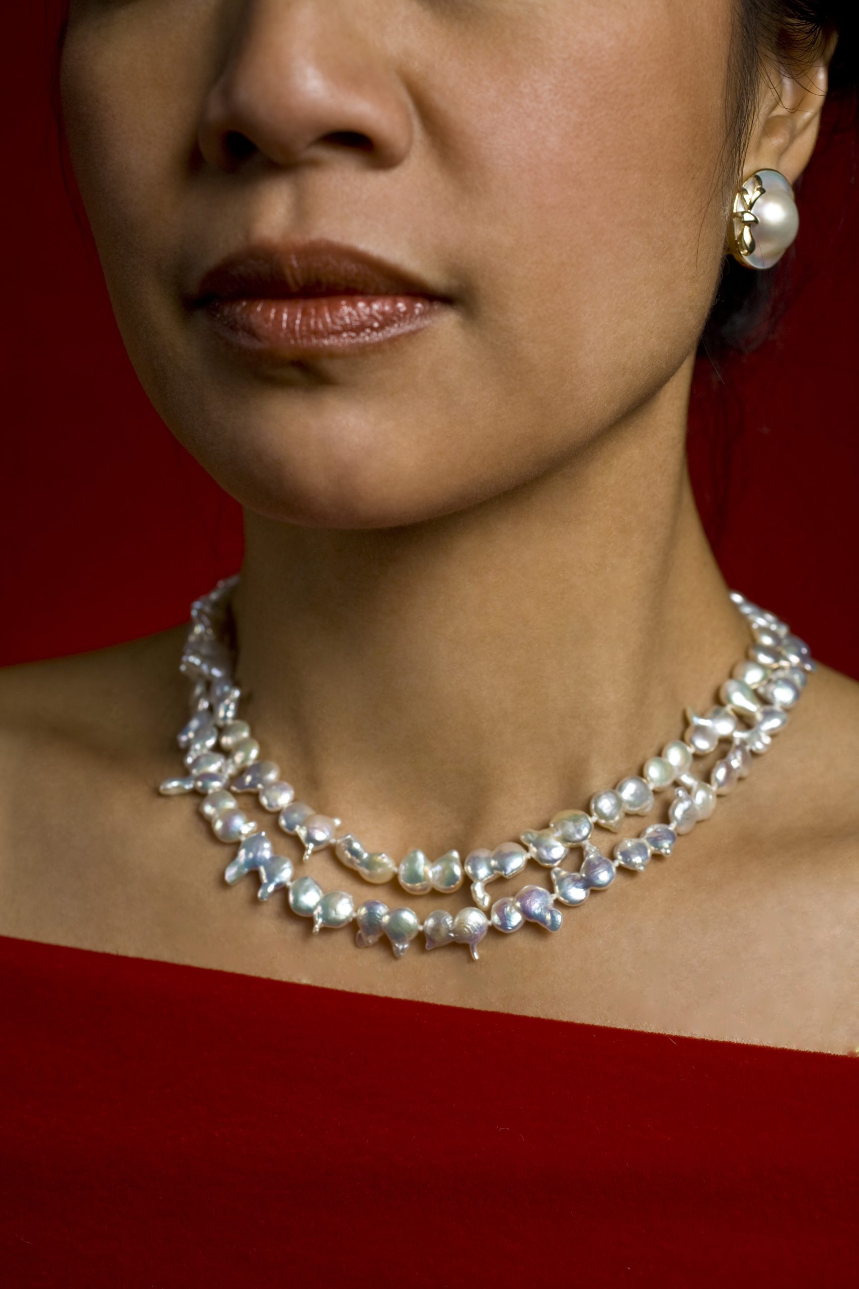 Ava Double Strand Twin Baroque Pearl Necklace - Image 7