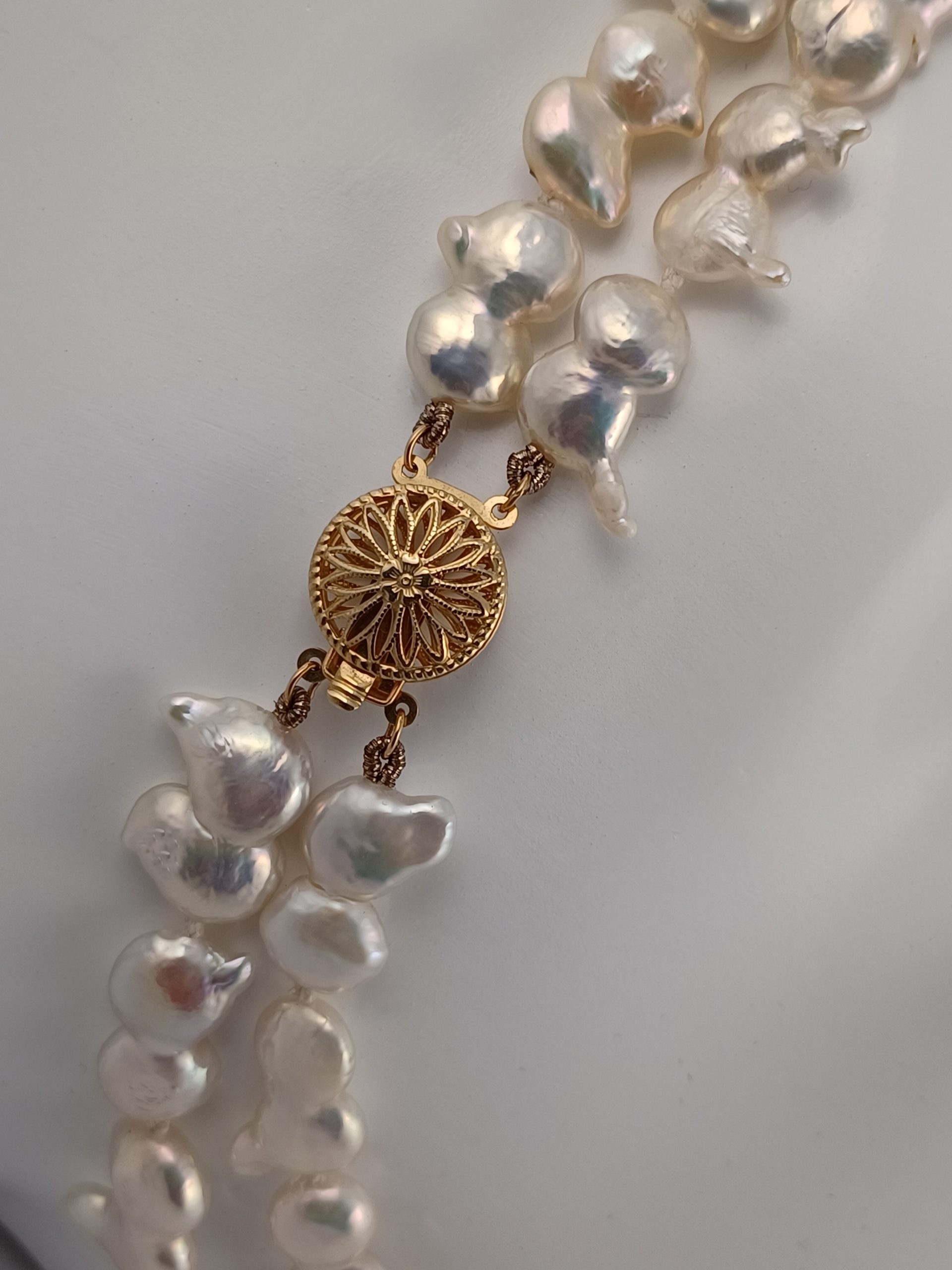 Ava Double Strand Twin Baroque Pearl Necklace - Image 5