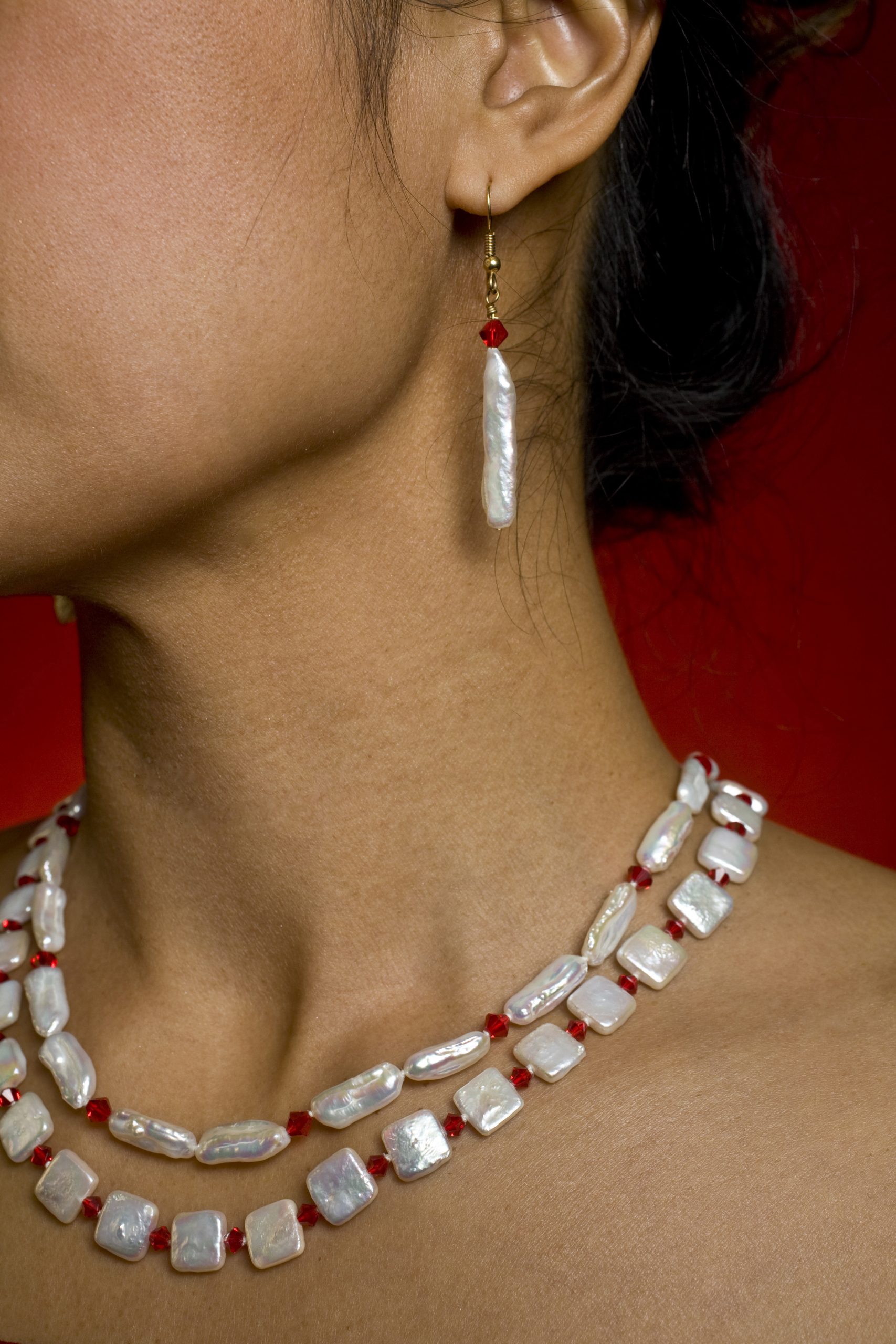 Karen Double Strand Biwa & Square Pearl Necklace - Image 4