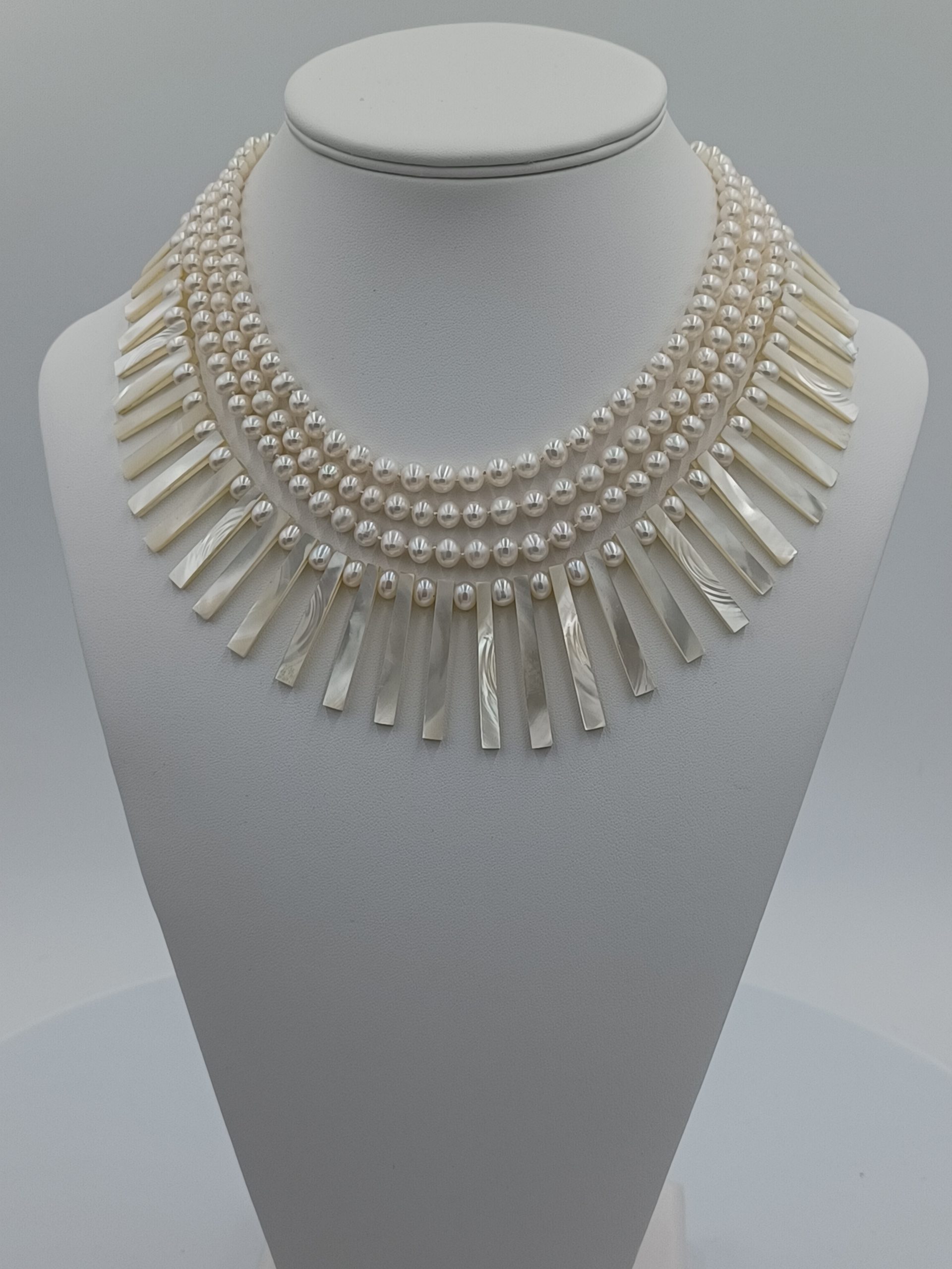 Angle Multi Strand Pearl Necklace - Image 6